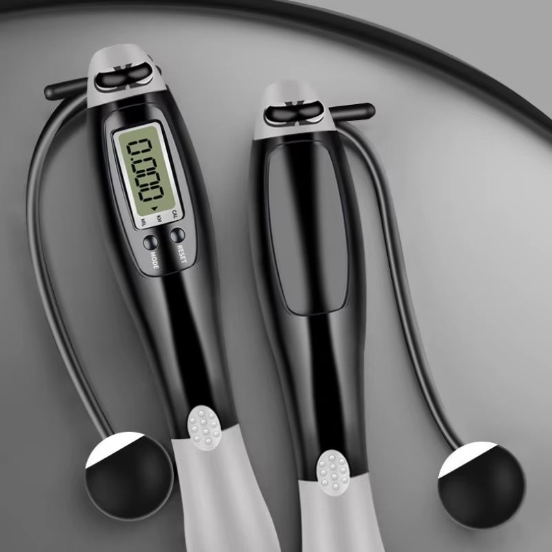 Electronic Counting Jump Rope with Steel Wire - Cordless Dual-Use Smart Aerobic Exercise for Students