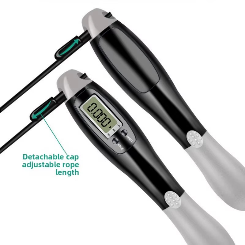 Electronic Counting Jump Rope with Steel Wire - Cordless Dual-Use Smart Aerobic Exercise for Students