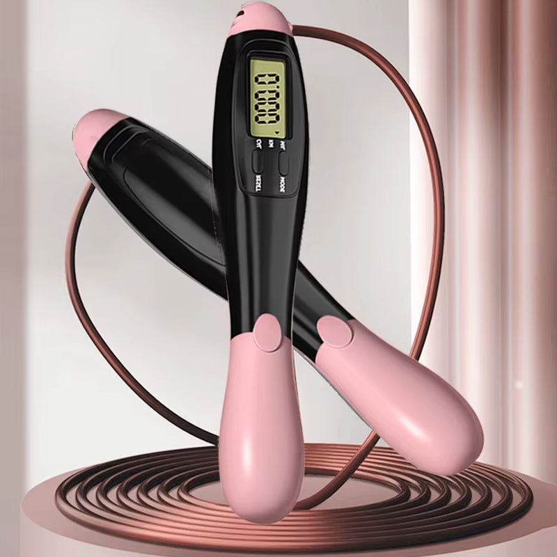 Electronic Counting Jump Rope with Steel Wire - Cordless Dual-Use Smart Aerobic Exercise for Students