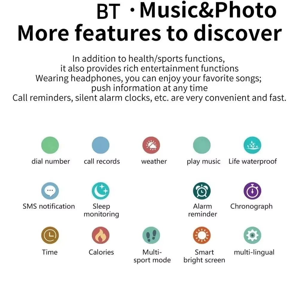 T168 Wireless Smartwatch with Full Touchscreen for Fitness and Call Management for Men and Women