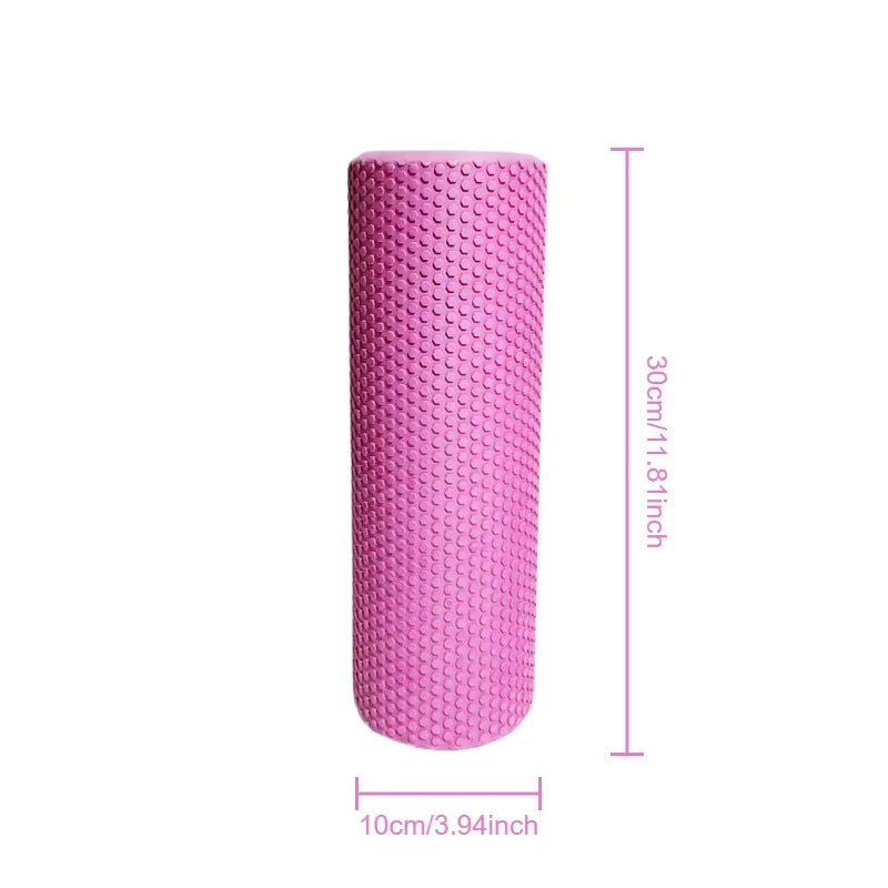 Hexagonal Yoga Roller - EVA Foam Cylinder for Pilates and Home Workouts (Diameter: 9.5 cm, Length: 29.7 cm)