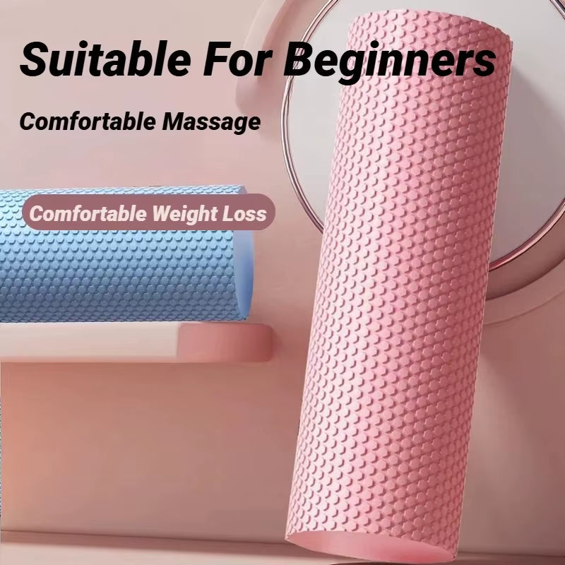Hexagonal Yoga Roller - EVA Foam Cylinder for Pilates and Home Workouts (Diameter: 9.5 cm, Length: 29.7 cm)