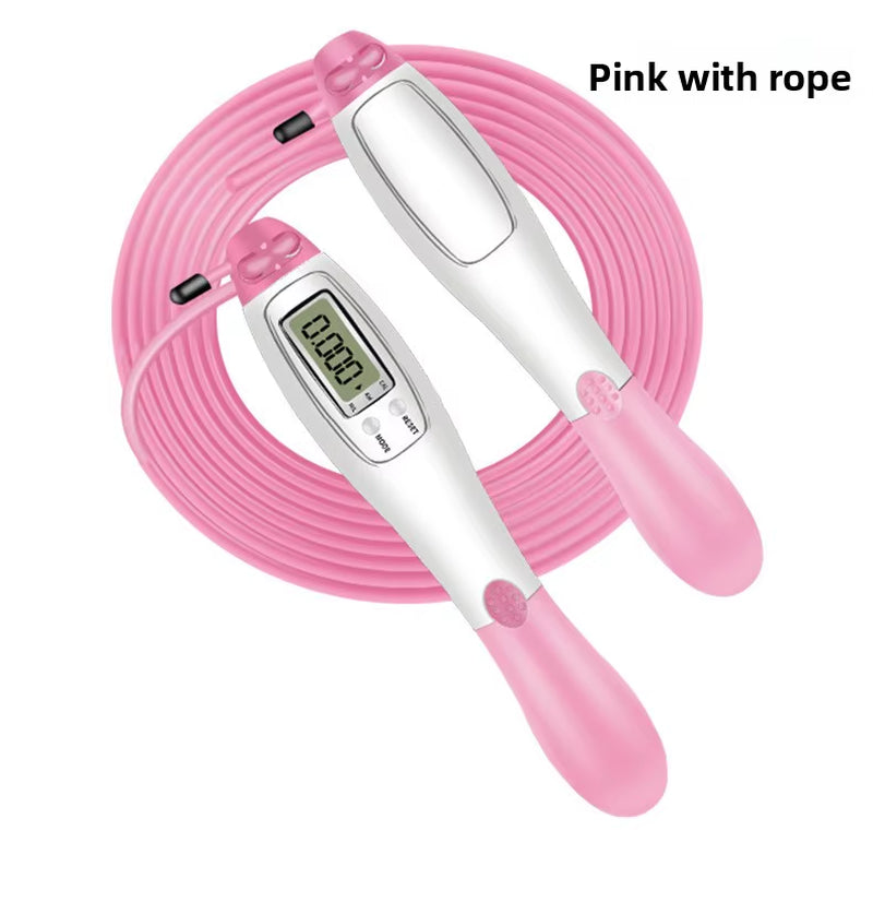 Electronic Counting Jump Rope with Steel Wire - Cordless Dual-Use Smart Aerobic Exercise for Students