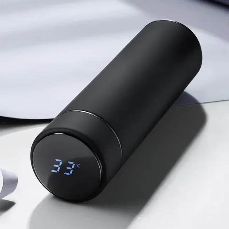 500ml Stainless Steel Smart Water Bottle with Temperature Display - Leakproof Vacuum Thermos for Coffee and Milk - Ideal Christmas Gift