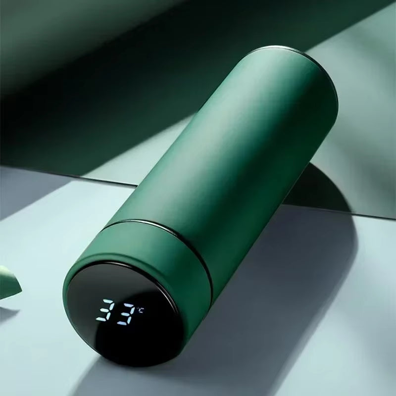 500ml Stainless Steel Smart Water Bottle with Temperature Display - Leakproof Vacuum Thermos for Coffee and Milk - Ideal Christmas Gift