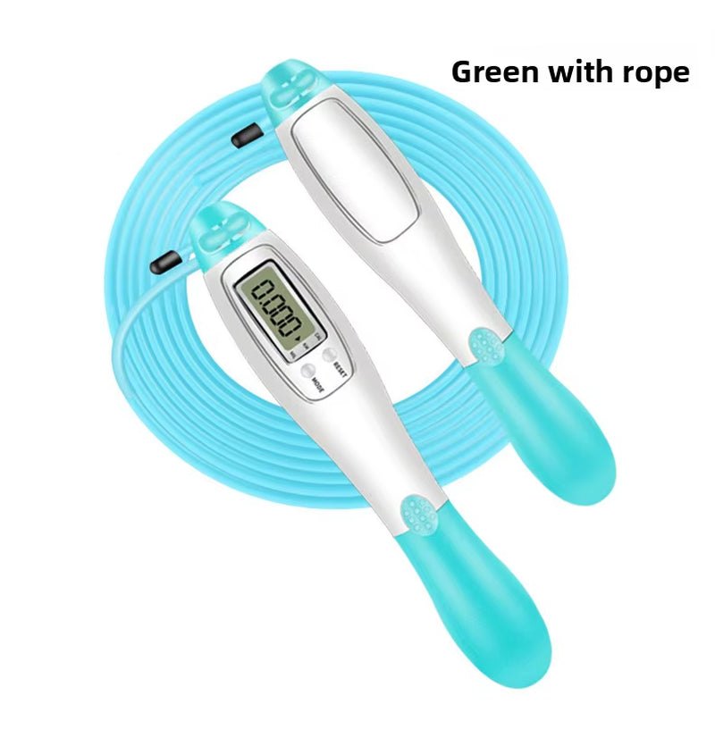 Electronic Counting Jump Rope with Steel Wire - Cordless Dual-Use Smart Aerobic Exercise for Students