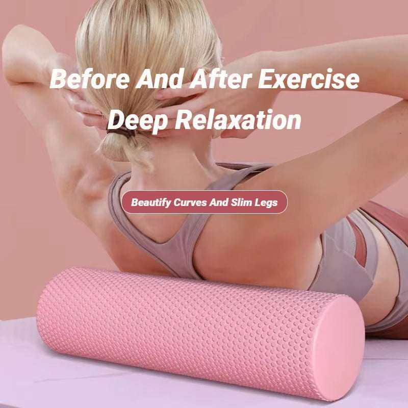 Hexagonal Yoga Roller - EVA Foam Cylinder for Pilates and Home Workouts (Diameter: 9.5 cm, Length: 29.7 cm)